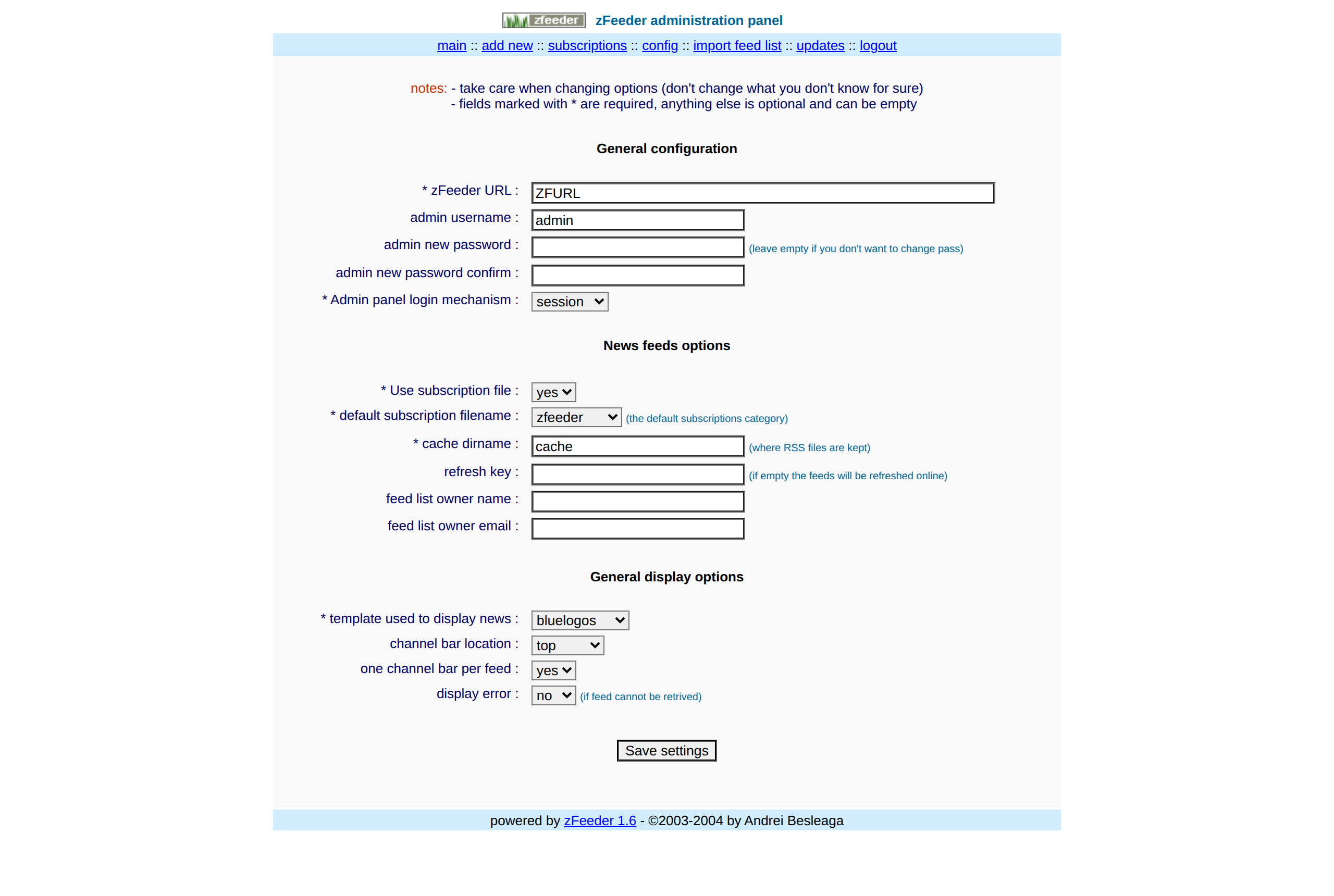 2026 admin config